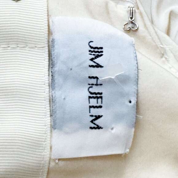 Vintage Jim Hjelm Ivory SILK Strapless Ball Wedding Gown 12 - Picture 5 of 11